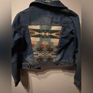 Girls custom western jean jacket
